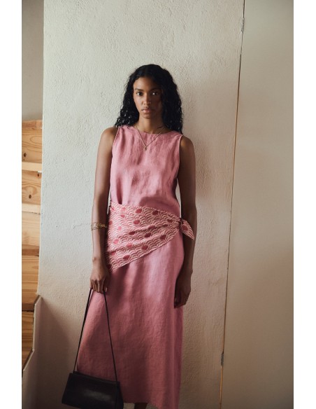 Vestido Midi Vel Aurora Rosa