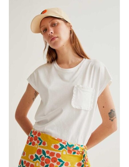 Camiseta Basica Bolsillo Blanco