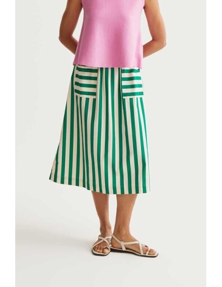 Falda Bamboo Verde blanco/verde
