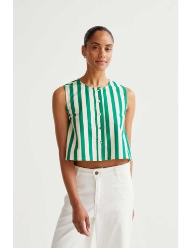 Top Bamboo Verde blanco/verde