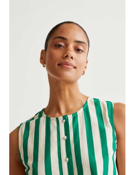 Top Bamboo Verde blanco/verde
