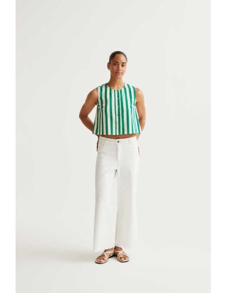 Top Bamboo Verde blanco/verde