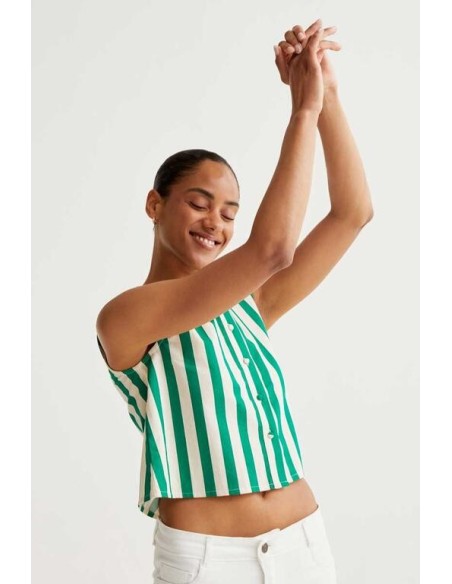 Top Bamboo Verde blanco/verde