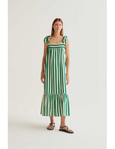 Vestido Rayas Verde blanco/verde