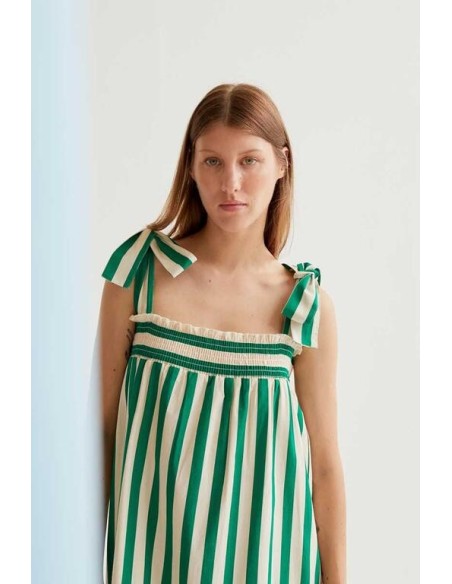Vestido Rayas Verde blanco/verde