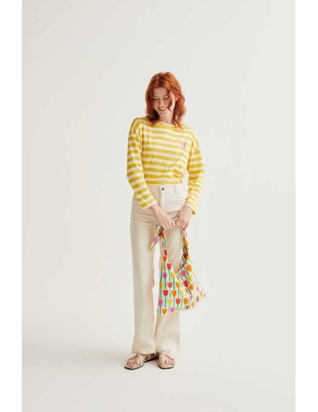 Camiseta Rayas Tulipan Amarillo