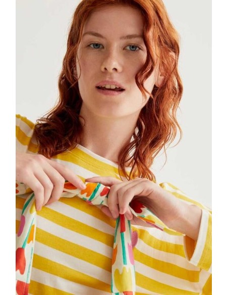 Camiseta Rayas Tulipan Amarillo