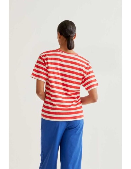 Camiseta m/c Rayas Corazon Rojo