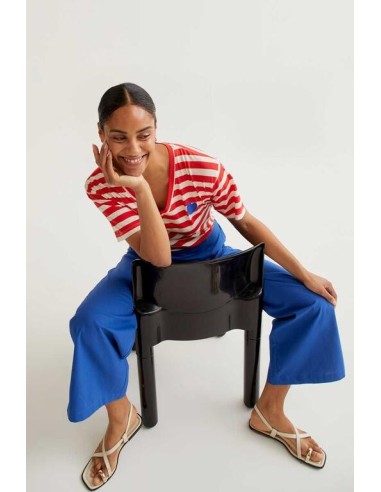 Camiseta m/c Rayas Corazon Rojo