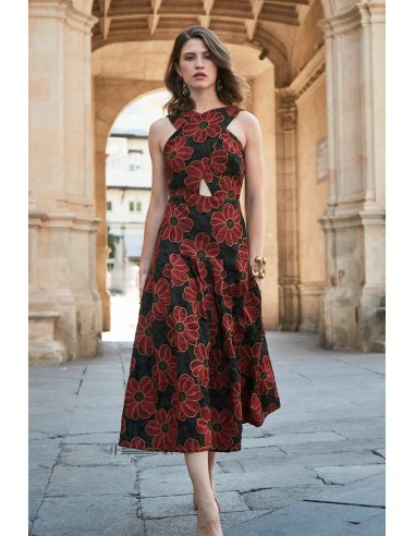 Ve-Meiran Vestido Cruzado Negro/verde