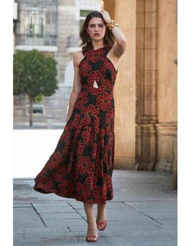 Ve-Meiran Vestido Cruzado Negro/verde