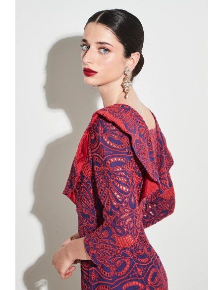 Vestido Sora morado/coral