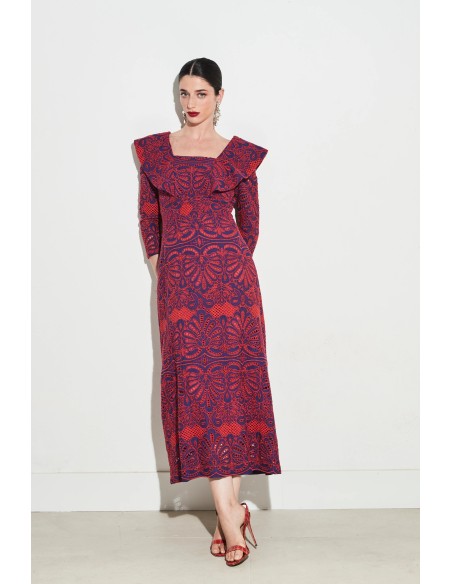 Vestido Sora morado/coral