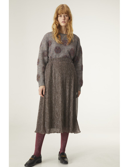 Falda Midi Evase Lurex