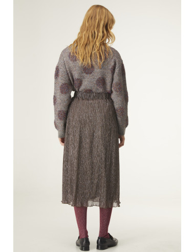 Falda Midi Evase Lurex