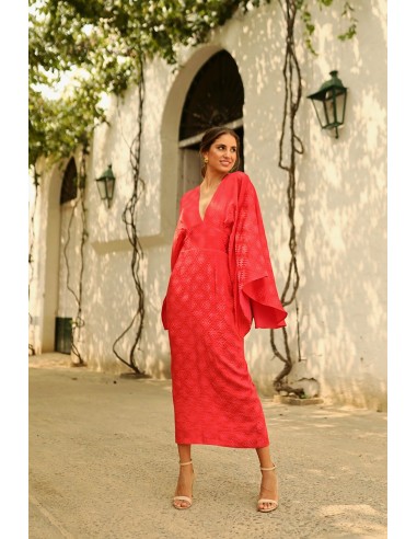 Vestido Begonia Midi Capa Rojo