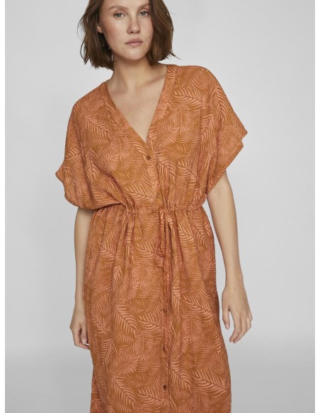 Vilimia Vneck Midi Dress Cathay_spice