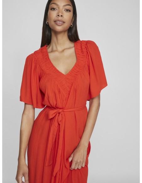 Vibrendo  Vneck Maxi Dress Naranja