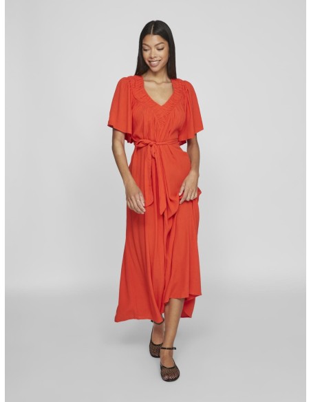 Vibrendo  Vneck Maxi Dress Naranja