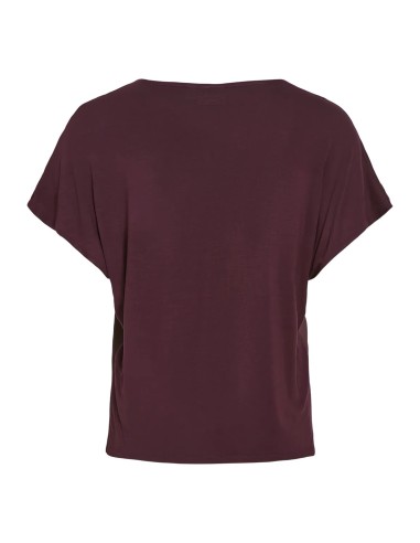 Vielette Vneck Satin Top Plum