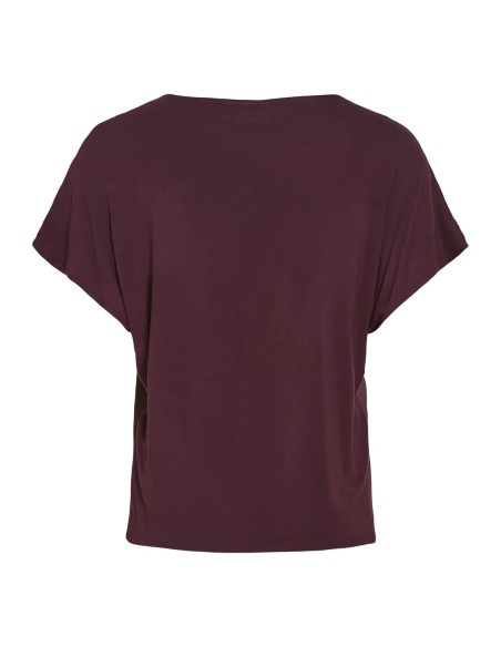 Vielette Vneck Satin Top Plum