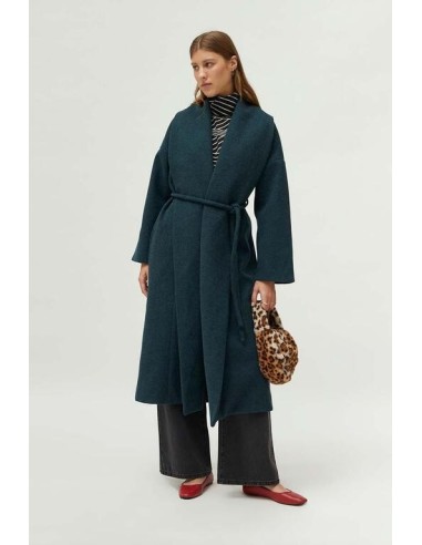 Abrigo Midi Abierto Verde-botella