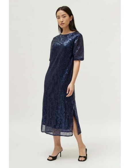 Vestido Midi Lentejuelas Azul