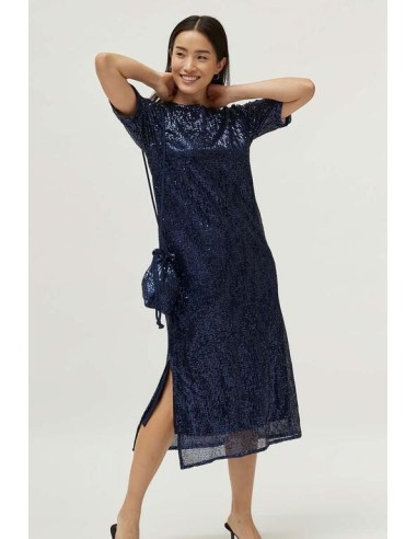 Vestido Midi Lentejuelas Azul